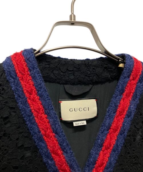 GUCCI（グッチ）GUCCI (グッチ) シェリーラインレースジャケット ブラック サイズ:38の古着・服飾アイテム