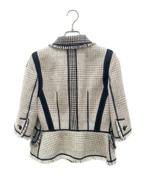 LOUIS VUITTON（ルイ ヴィトン）LOUIS VUITTON (ルイ ヴィトン) ウールショートスリーブジャケット アイボリー サイズ:36の古着・服飾アイテム
