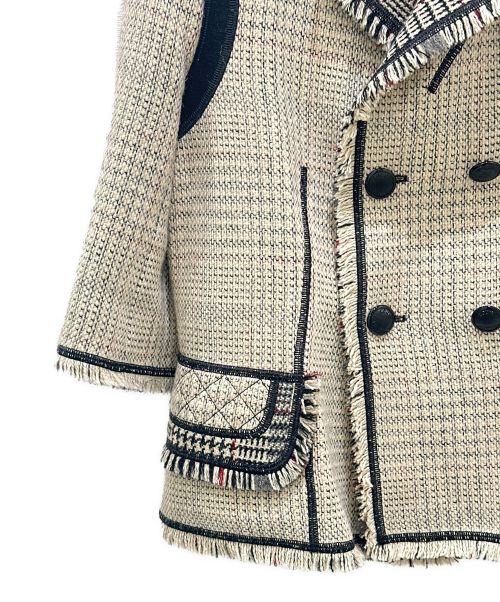 LOUIS VUITTON（ルイ ヴィトン）LOUIS VUITTON (ルイ ヴィトン) ウールショートスリーブジャケット アイボリー サイズ:36の古着・服飾アイテム