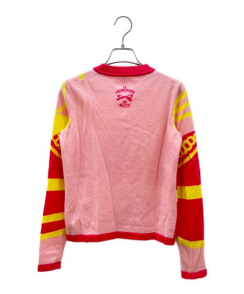 HERMES（エルメス）HERMES (エルメス) カシミヤセーター ピンク×イエロー サイズ:34の古着・服飾アイテム