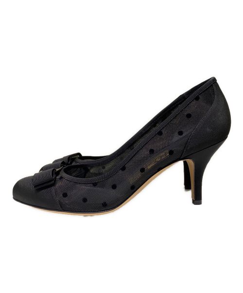 Salvatore Ferragamo（サルヴァトーレ フェラガモ）Salvatore Ferragamo (サルヴァトーレ フェラガモ) シースルードットパンプス ブラック サイズ:7の古着・服飾アイテム