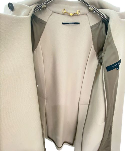 GUCCI（グッチ）GUCCI (グッチ) カシミヤ混ウールコート ベージュ サイズ:40の古着・服飾アイテム