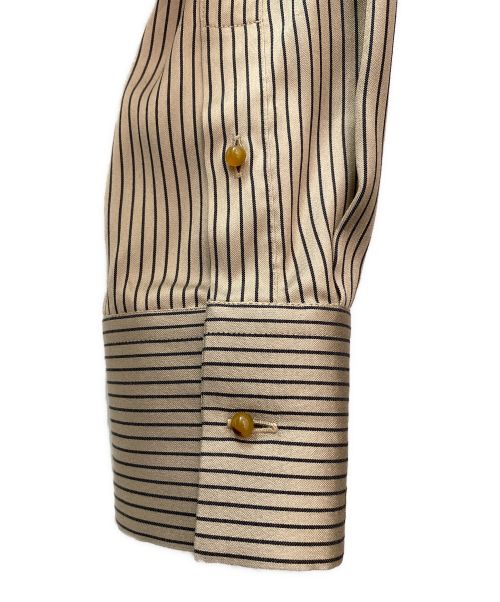 FENDI（フェンディ）FENDI (フェンディ) シルクストライプリングシャツ ベージュ サイズ:42の古着・服飾アイテム
