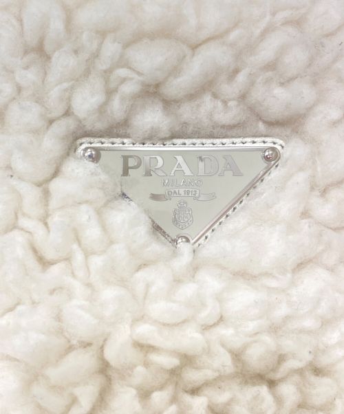 PRADA（プラダ）PRADA (プラダ) トライアングルロゴトートバッグ ホワイトの古着・服飾アイテム