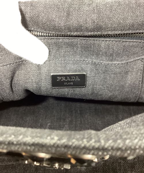 PRADA（プラダ）PRADA (プラダ) 2WAY Denim Tote Bag（２WAYデニムトートバッグ） グレーの古着・服飾アイテム