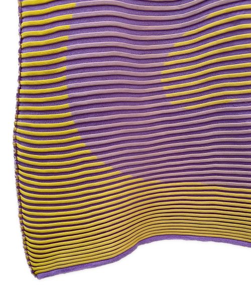 ISSEY MIYAKE（イッセイミヤケ）ISSEY MIYAKE (イッセイミヤケ) リブニットワンピース イエロー×パープル サイズ:2の古着・服飾アイテム