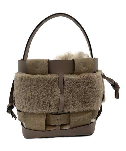 ZANCHETTI（ザンケッティー）ZANCHETTI (ザンケッティー) WOVEN BUCKET SMALL BAG グレージュの古着・服飾アイテム