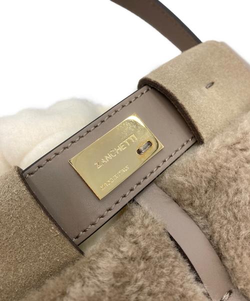 ZANCHETTI（ザンケッティー）ZANCHETTI (ザンケッティー) WOVEN BUCKET SMALL BAG グレージュの古着・服飾アイテム