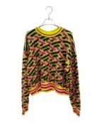 VERSACEヴェルサーチェ）の古着「サイケデリックニットプルオーバー」｜イエロー×ピンク