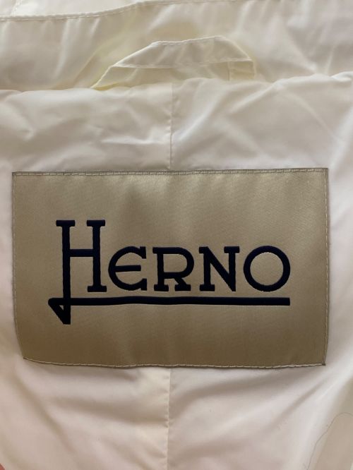 HERNO（ヘルノ）HERNO (ヘルノ) フーデッドニットカフスダウンコート ホワイト サイズ:40の古着・服飾アイテム