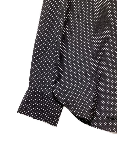Saint Laurent Paris（サンローランパリ）Saint Laurent Paris (サンローランパリ) Dot Pattern Silk Shirt（ドット柄シルク長袖シャツ） ブラック サイズ:37の古着・服飾アイテム