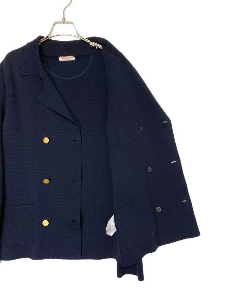 VALENTINO（ヴァレンティノ）VALENTINO (ヴァレンティノ) ニットジャケット ネイビー サイズ:Sの古着・服飾アイテム
