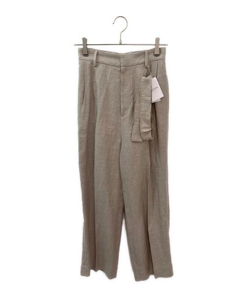 MUSE de Deuxieme Classe（ミューズ ドゥーズィエム クラス）MUSE de Deuxieme Classe (ミューズ ドゥーズィエム クラス) OGLINEN タックパンツ ベージュ サイズ:34の古着・服飾アイテム