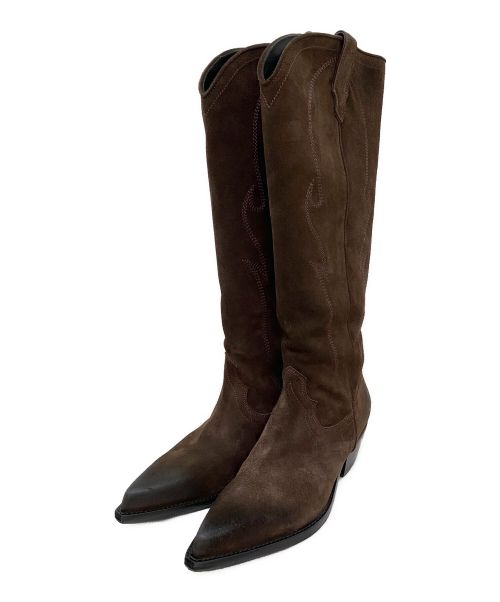 SONORA（ソノラ）SONORA (ソノラ) SUEDE LONG BOOTS ブラウン サイズ:38の古着・服飾アイテム