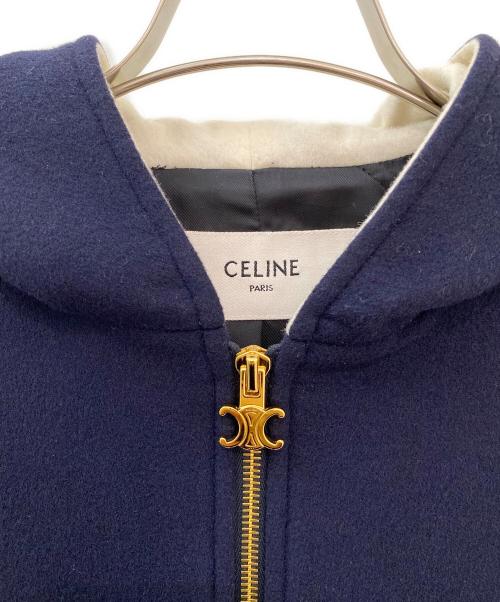 CELINE（セリーヌ）CELINE (セリーヌ) HOODED TEDDY JACKET ネイビー サイズ:34の古着・服飾アイテム