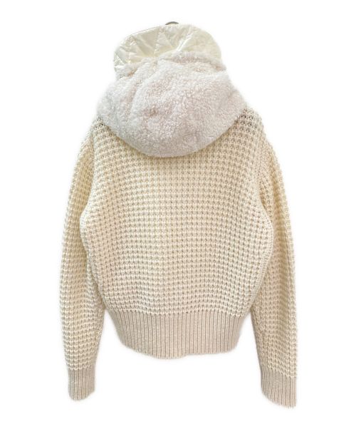 MONCLER（モンクレール）MONCLER (モンクレール) ボアフーデッド切替ダウンカーディガン アイボリー サイズ:Sの古着・服飾アイテム