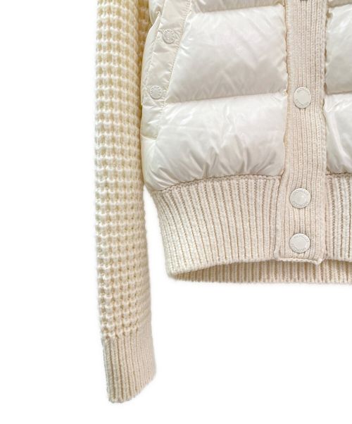 MONCLER（モンクレール）MONCLER (モンクレール) ボアフーデッド切替ダウンカーディガン アイボリー サイズ:Sの古着・服飾アイテム