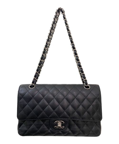 CHANEL（シャネル）CHANEL (シャネル) Wフラップ マトラッセ25 ブラック×シルバー金具 サイズ:25の古着・服飾アイテム