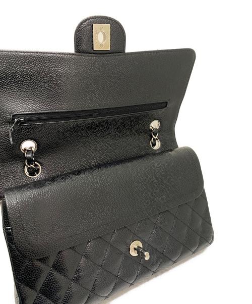CHANEL（シャネル）CHANEL (シャネル) Wフラップ マトラッセ25 ブラック×シルバー金具 サイズ:25の古着・服飾アイテム