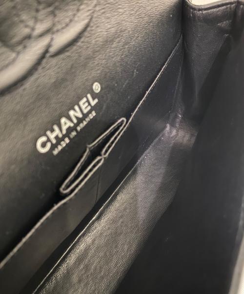 CHANEL（シャネル）CHANEL (シャネル) Wフラップ マトラッセ25 ブラック×シルバー金具 サイズ:25の古着・服飾アイテム