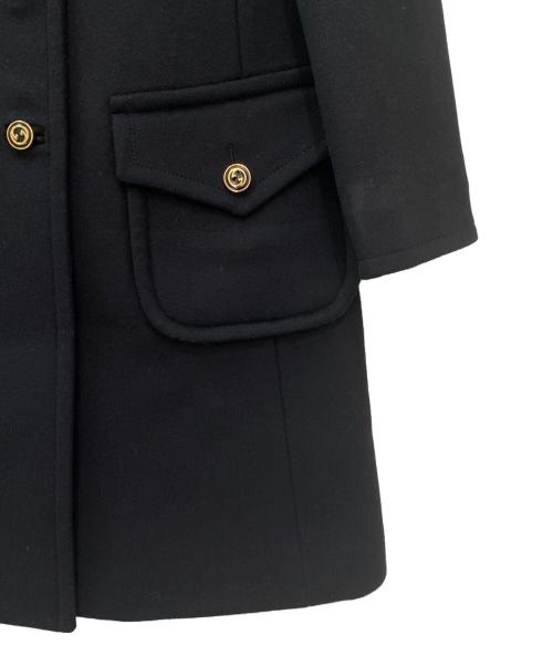 GUCCI（グッチ）GUCCI (グッチ) ウールステンカラーコート ブラック サイズ:38の古着・服飾アイテム