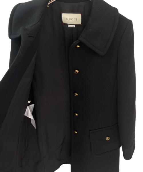 GUCCI（グッチ）GUCCI (グッチ) ウールステンカラーコート ブラック サイズ:38の古着・服飾アイテム