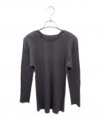 PLEATS PLEASEプリーツプリーズ）の古着「プリーツカットソー」｜チャコールグレー
