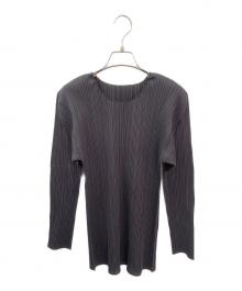 PLEATS PLEASE（プリーツプリーズ）の古着「プリーツカットソー」｜チャコールグレー