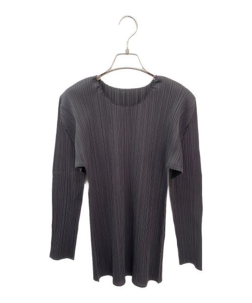 PLEATS PLEASE（プリーツプリーズ）PLEATS PLEASE (プリーツプリーズ) プリーツカットソー チャコールグレー サイズ:4の古着・服飾アイテム