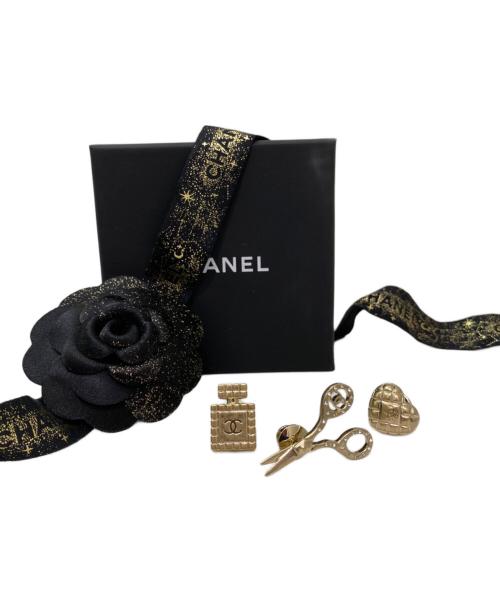 CHANEL（シャネル）CHANEL (シャネル) ブローチ3点セット ゴールドの古着・服飾アイテム