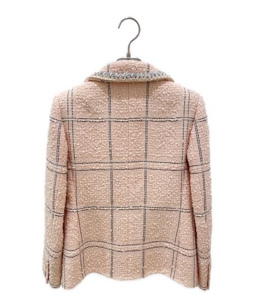 CHANEL（シャネル）CHANEL (シャネル) ココボタンツイードセットアップ ピンク×ブラック サイズ:34の古着・服飾アイテム