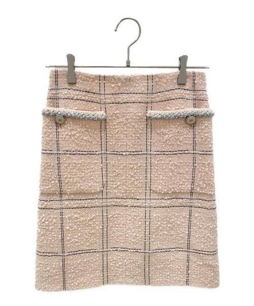 CHANEL（シャネル）CHANEL (シャネル) ココボタンツイードセットアップ ピンク×ブラック サイズ:34の古着・服飾アイテム
