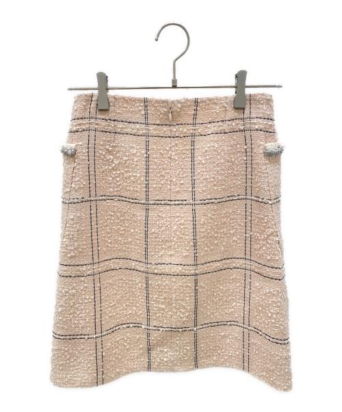 CHANEL（シャネル）CHANEL (シャネル) ココボタンツイードセットアップ ピンク×ブラック サイズ:34の古着・服飾アイテム
