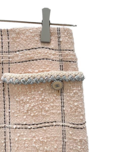 CHANEL（シャネル）CHANEL (シャネル) ココボタンツイードセットアップ ピンク×ブラック サイズ:34の古着・服飾アイテム