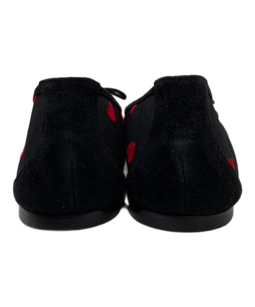 Pippichic（ピッピシック）Pippichic (ピッピシック) スクエア ハート AMBER バレエシューズ ブラック×レッド サイズ:38の古着・服飾アイテム