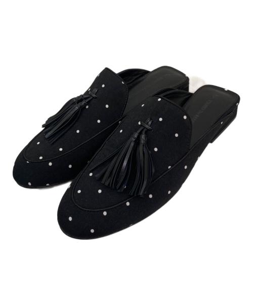 TSURU by MARIKO OIKAWA（ツルバイマリコオイカワ）TSURU by MARIKO OIKAWA (ツルバイマリコオイカワ) ドットフリンジミュール ブラック サイズ:39の古着・服飾アイテム