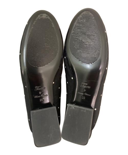 TSURU by MARIKO OIKAWA（ツルバイマリコオイカワ）TSURU by MARIKO OIKAWA (ツルバイマリコオイカワ) ドットフリンジミュール ブラック サイズ:39の古着・服飾アイテム