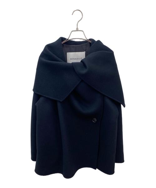 DEPAREILLE（デパリエ）DEPAREILLE (デパリエ) WOOL DOUBLE FACE BIG COLLAR COAT ブラック サイズ:38の古着・服飾アイテム