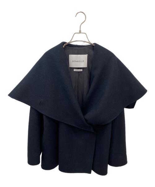 DEPAREILLE（デパリエ）DEPAREILLE (デパリエ) WOOL DOUBLE FACE BIG COLLAR COAT ブラック サイズ:38の古着・服飾アイテム