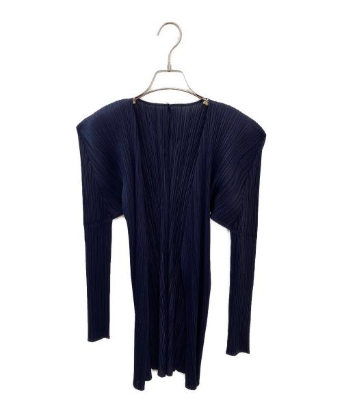 PLEATS PLEASE（プリーツプリーズ）PLEATS PLEASE (プリーツプリーズ) プリーツカーディガン ネイビー サイズ:3の古着・服飾アイテム