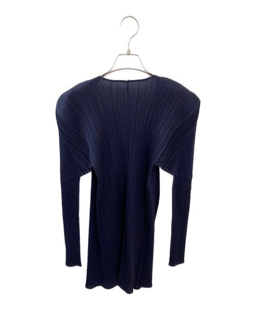 PLEATS PLEASE（プリーツプリーズ）PLEATS PLEASE (プリーツプリーズ) プリーツカーディガン ネイビー サイズ:3の古着・服飾アイテム