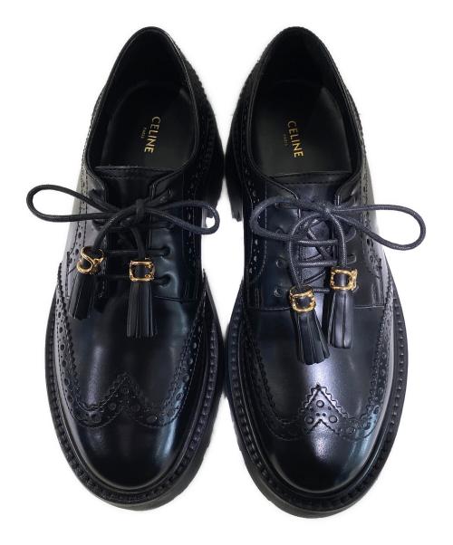 CELINE（セリーヌ）CELINE (セリーヌ) バルキー ブローグ ダービーシューズ ブラック サイズ:38の古着・服飾アイテム