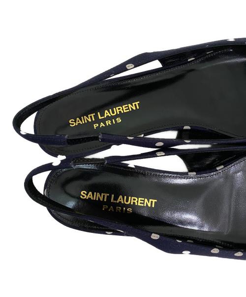 Saint Laurent Paris（サンローランパリ）Saint Laurent Paris (サンローランパリ) ANAISスリングバックフラットシューズ ネイビー サイズ:36 1/2の古着・服飾アイテム