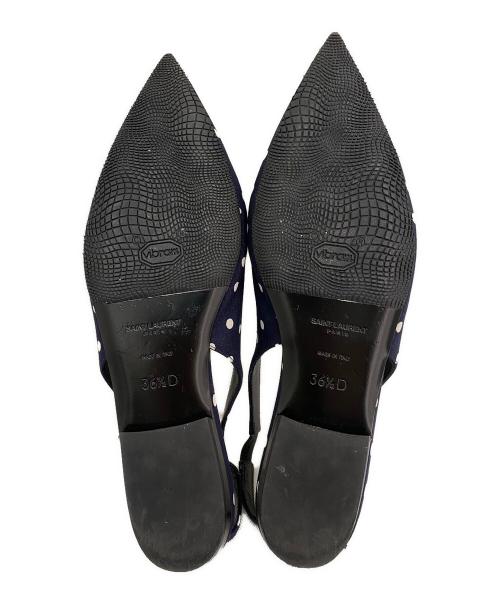Saint Laurent Paris（サンローランパリ）Saint Laurent Paris (サンローランパリ) ANAISスリングバックフラットシューズ ネイビー サイズ:36 1/2の古着・服飾アイテム