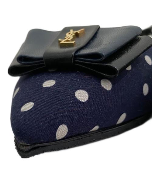 Saint Laurent Paris（サンローランパリ）Saint Laurent Paris (サンローランパリ) ANAISスリングバックフラットシューズ ネイビー サイズ:36 1/2の古着・服飾アイテム