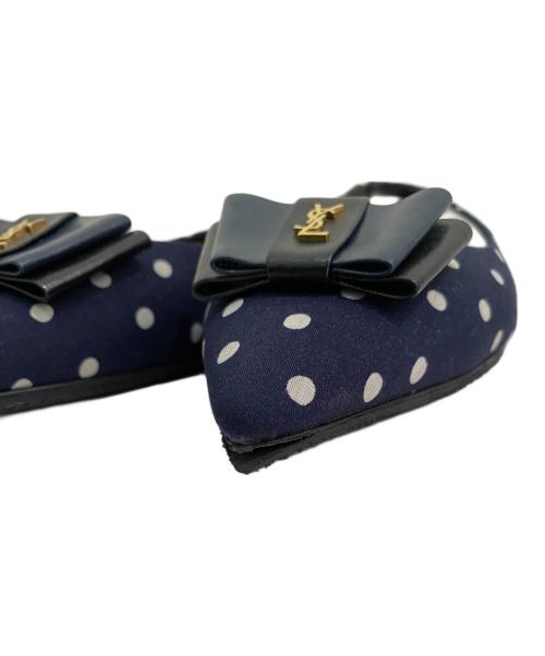 Saint Laurent Paris（サンローランパリ）Saint Laurent Paris (サンローランパリ) ANAISスリングバックフラットシューズ ネイビー サイズ:36 1/2の古着・服飾アイテム
