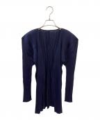 PLEATS PLEASEプリーツプリーズ）の古着「プリーツカーディガン」｜ネイビー