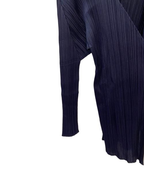 PLEATS PLEASE（プリーツプリーズ）PLEATS PLEASE (プリーツプリーズ) プリーツカーディガン ネイビー サイズ:3の古着・服飾アイテム