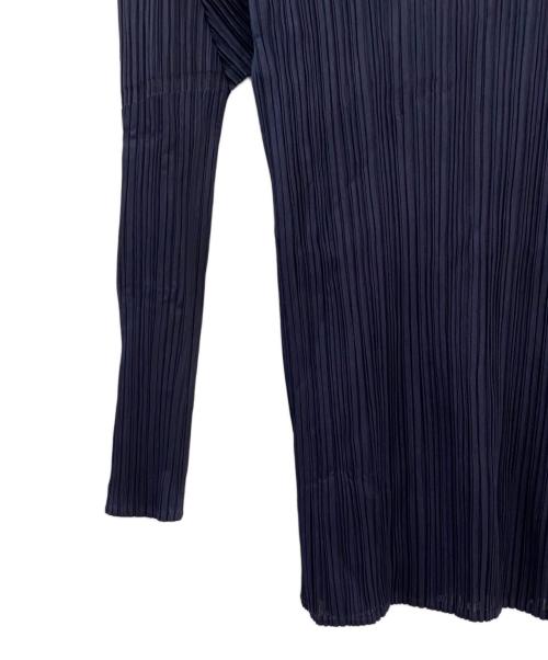 PLEATS PLEASE（プリーツプリーズ）PLEATS PLEASE (プリーツプリーズ) プリーツハイネックカットソー ネイビー サイズ:３の古着・服飾アイテム