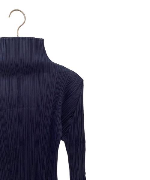 PLEATS PLEASE（プリーツプリーズ）PLEATS PLEASE (プリーツプリーズ) プリーツハイネックカットソー ネイビー サイズ:３の古着・服飾アイテム